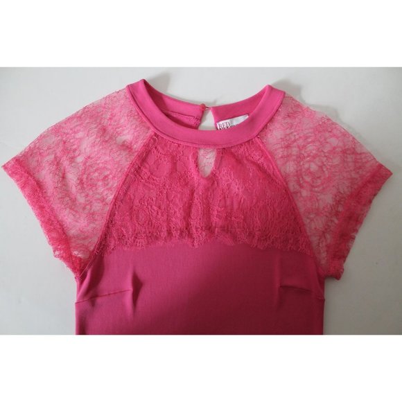 RED Valentino Lace Paneled Raglan Shift Dress Hot Pink Size XS - Picture 4 of 7